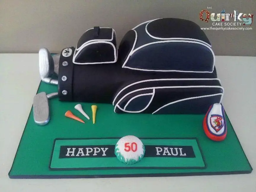 golf bag birthday cake