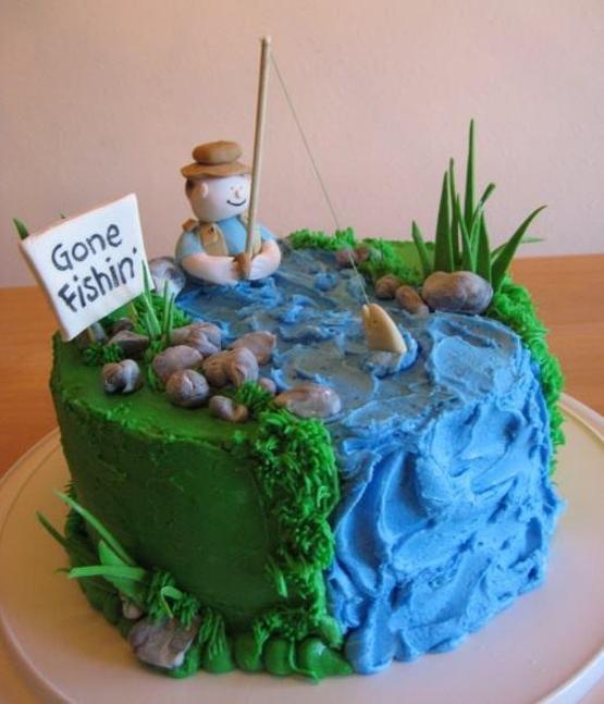 gone fishing birthday cake