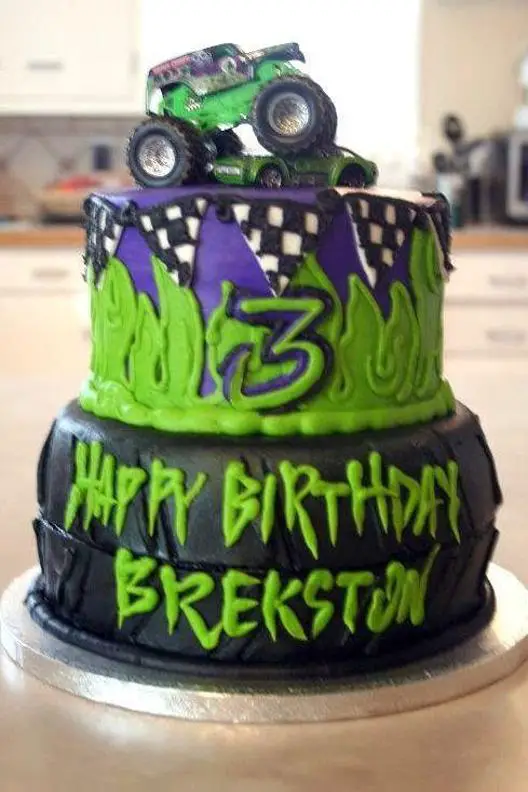 grave digger monster truck birthday cake