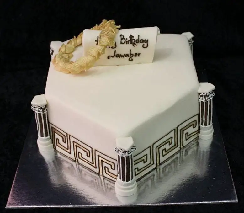 greek themed birthday cakes