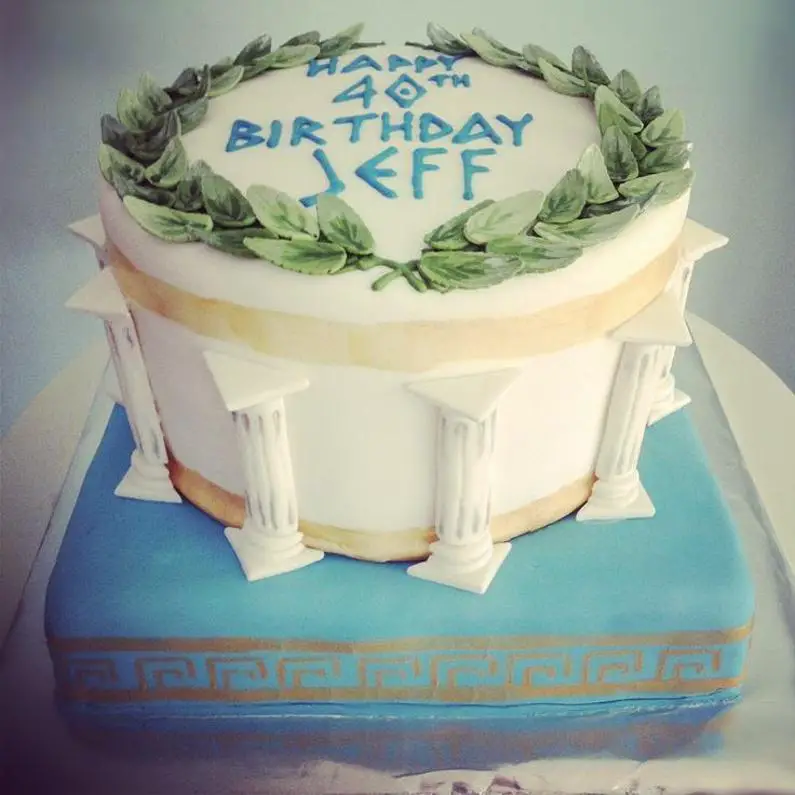 greek themed birthday cakes