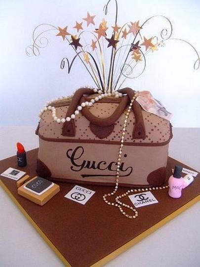 gucci bag birthday cake