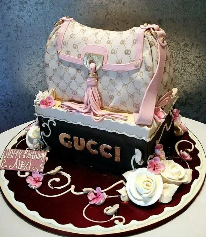 gucci bag birthday cake
