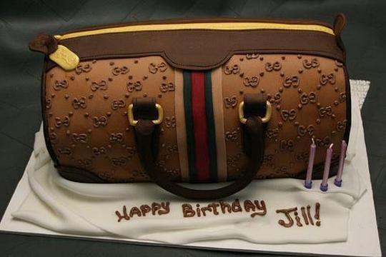 gucci bag birthday cake