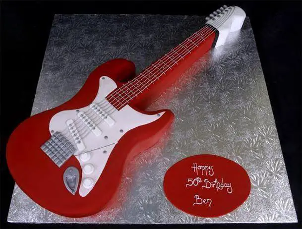 guitar shaped birthday cakes