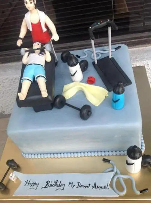 gym themed birthday cakes