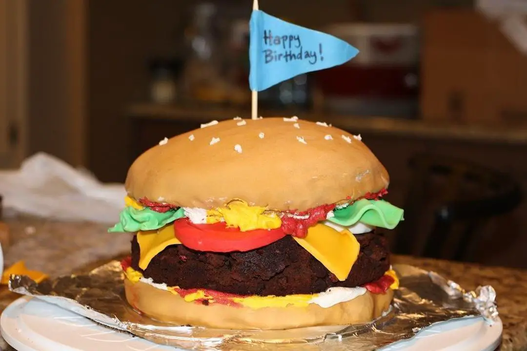 hamburger birthday cake