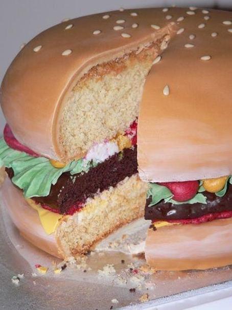 hamburger birthday cake