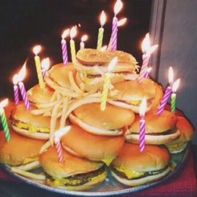 hamburger birthday cake