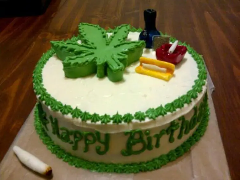 happy birthday weed cake