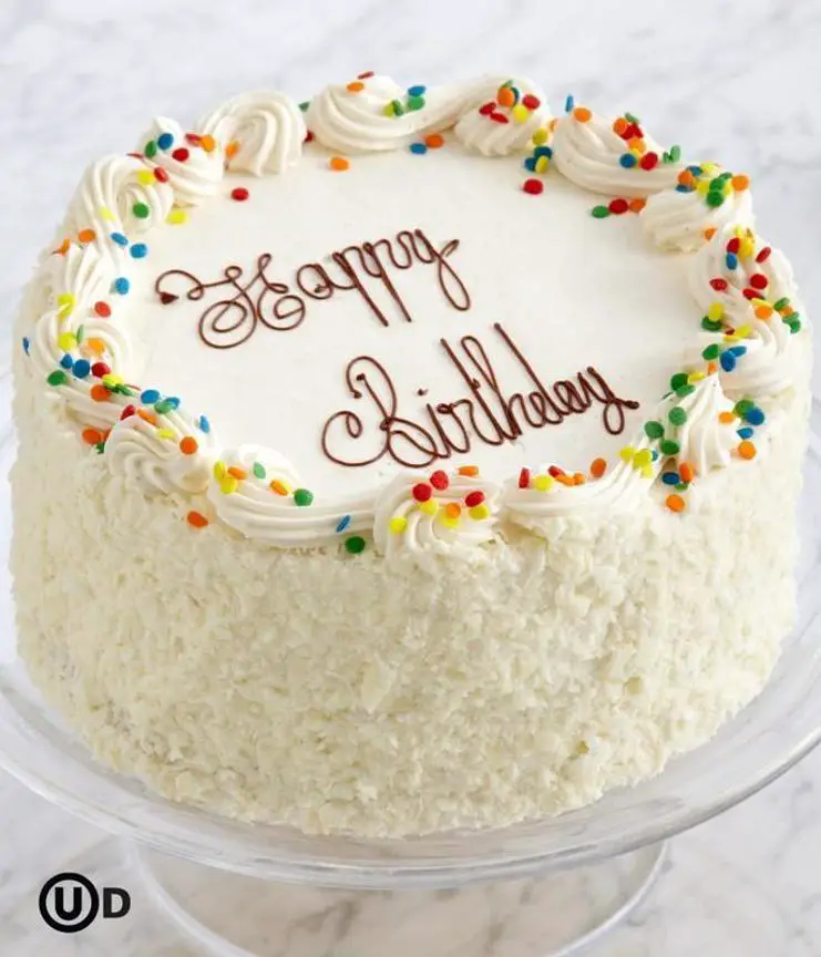 happy birthday white cake