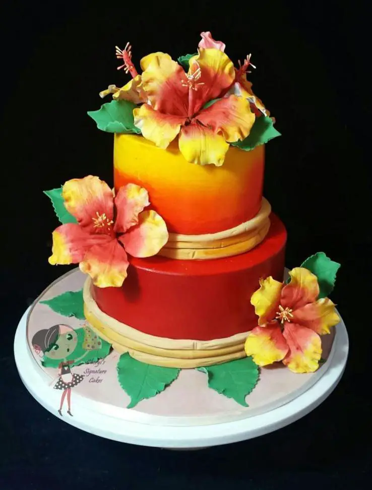 hawaiian themed birthday cakes