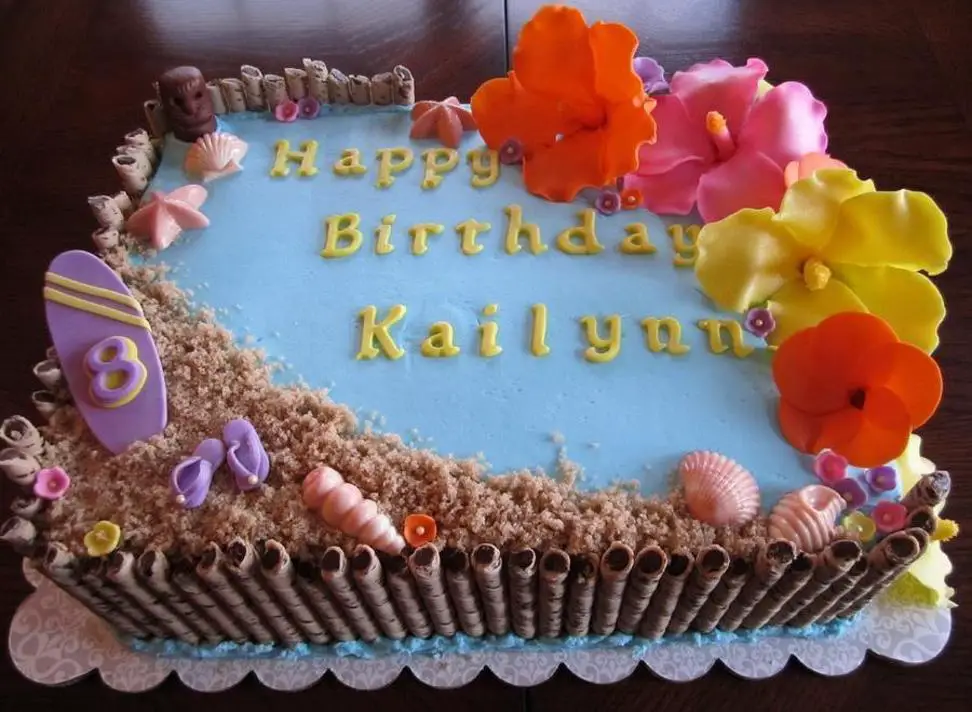 hawaiian themed birthday cakes