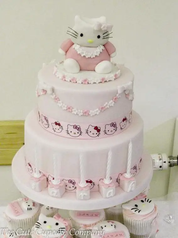 hello kitty 2 tier birthday cake