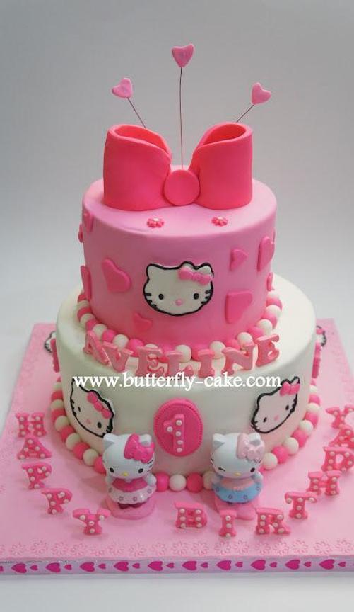 hello kitty tiered birthday cake