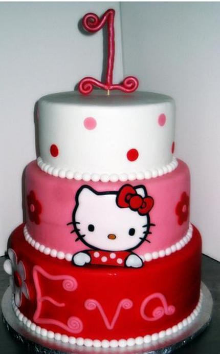 Hello kitty two tier birthday cakes