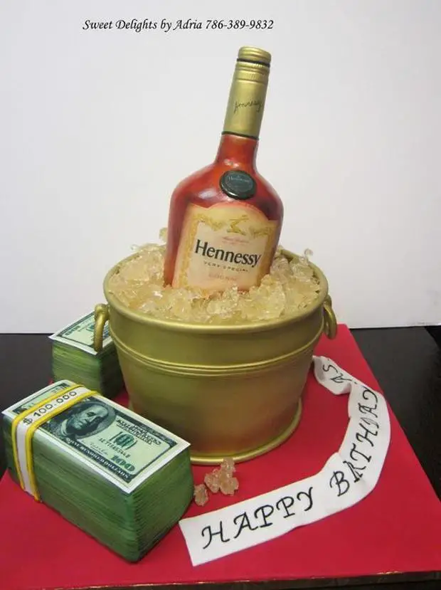 hennessy bottle birthday cake