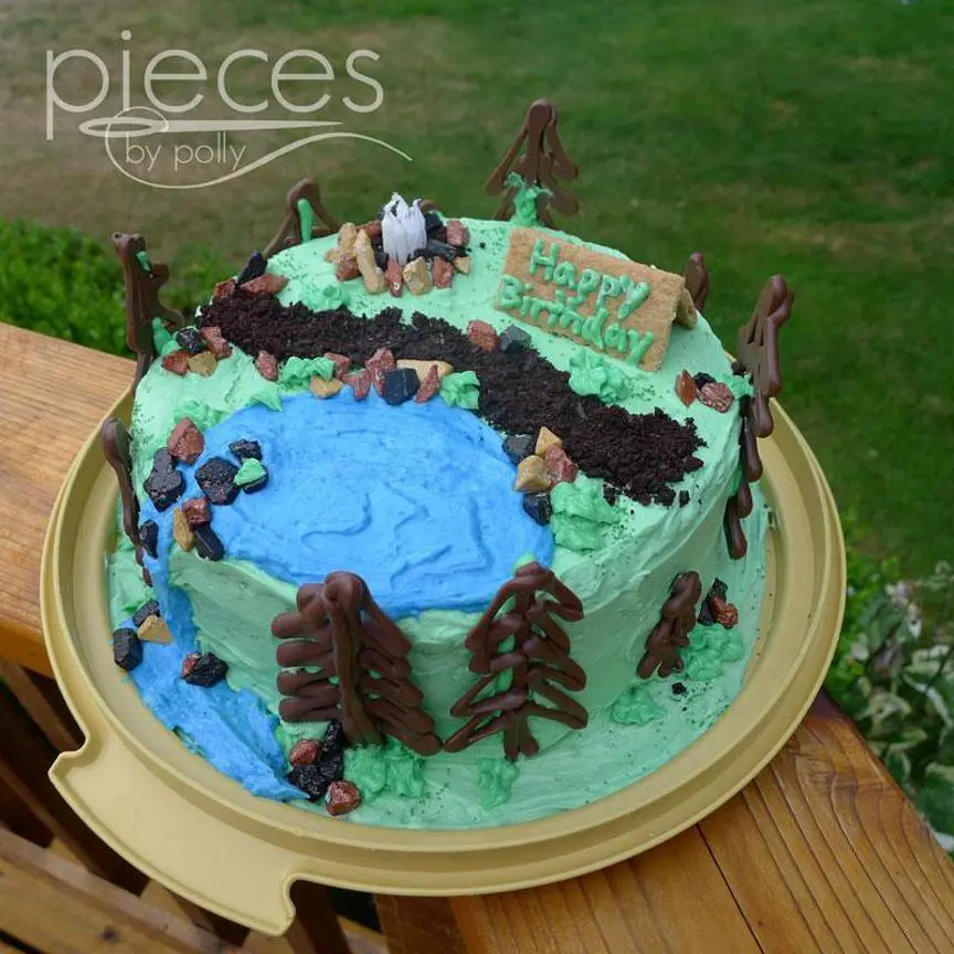 hiking birthday cake