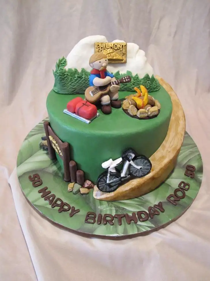 hiking birthday cake