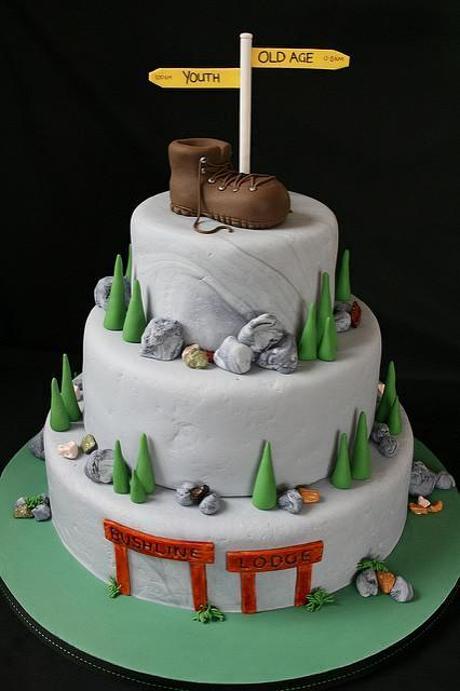 hiking birthday cake