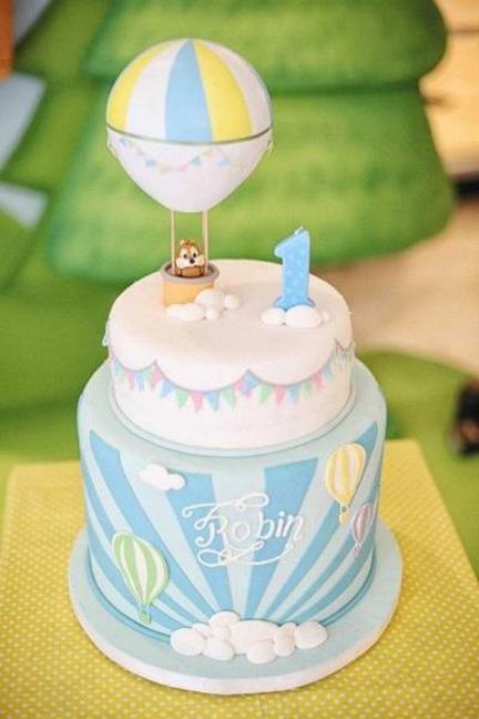 hot air balloon birthday cake