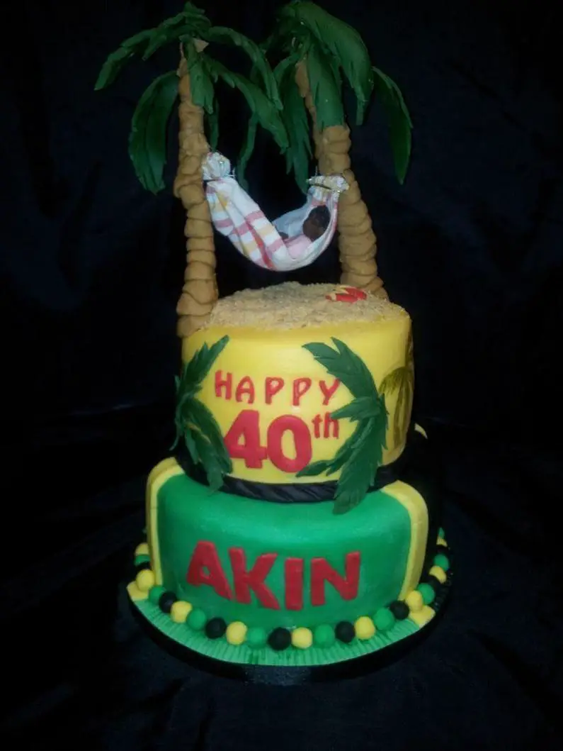 Jamaican themed birthday cake - TheSmartCookieCook