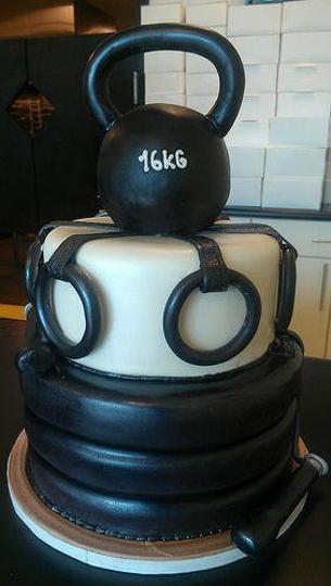kettlebell birthday cake