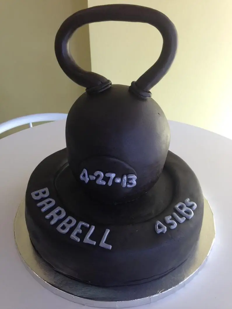 kettlebell birthday cake