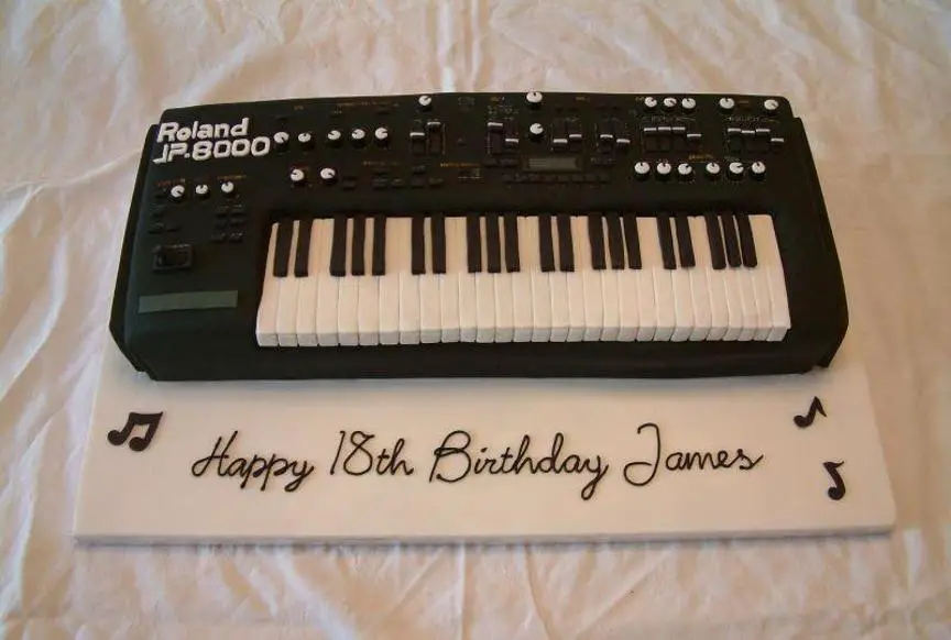 keyboard birthday cake