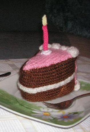 Knitted birthday cake