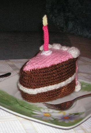 knitted birthday cake