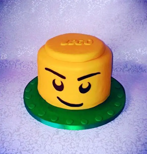 lego head birthday cake