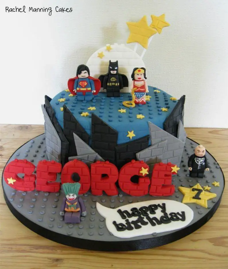 lego superhero birthday cake