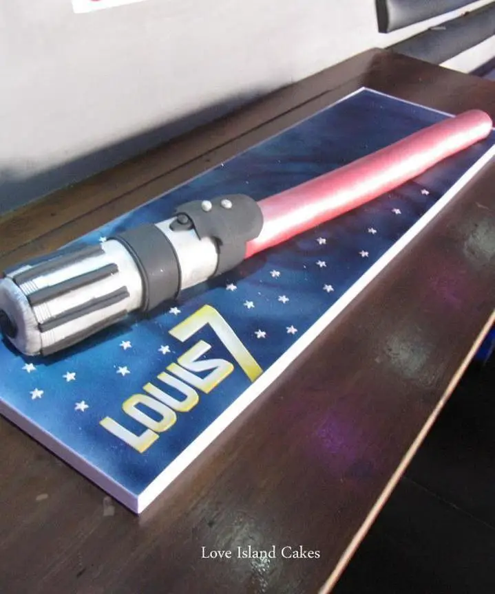 lightsaber birthday cake