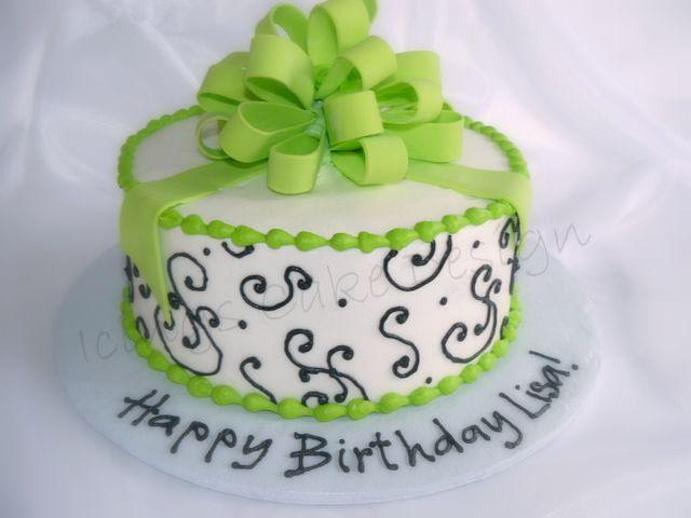 lime green birthday cake