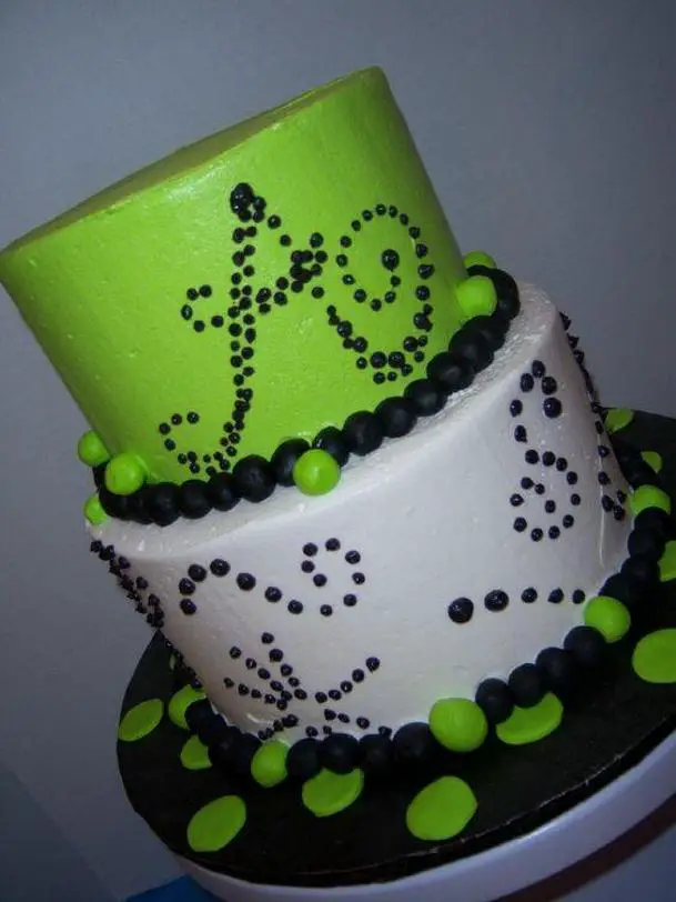 lime green birthday cake