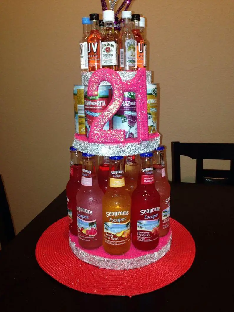 liquor birthday cake