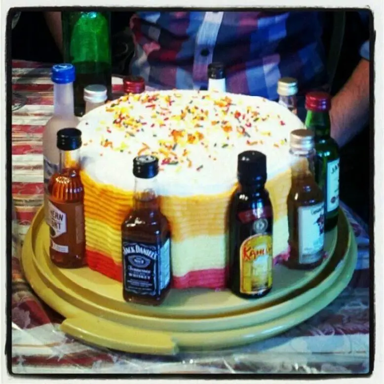 liquor bottle birthday cakes