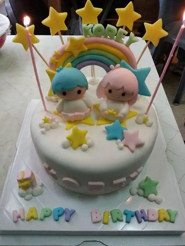 little twin stars birthday cake