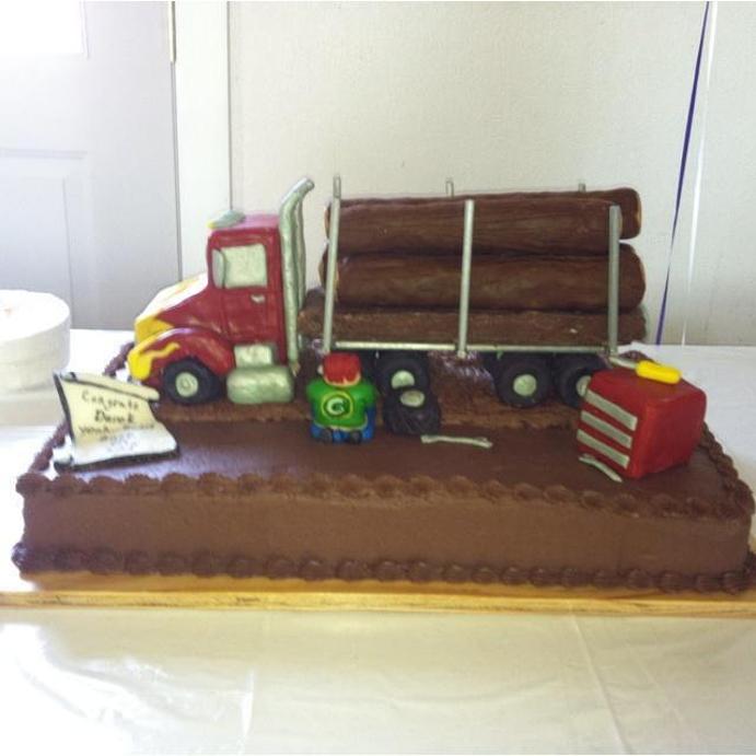 log truck birthday cake