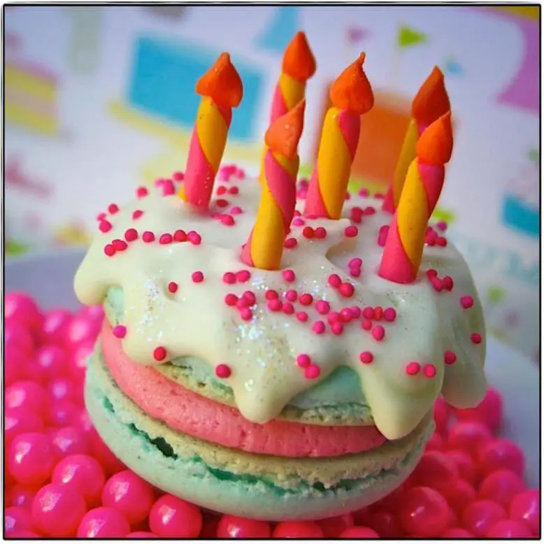 macaroon birthday cake