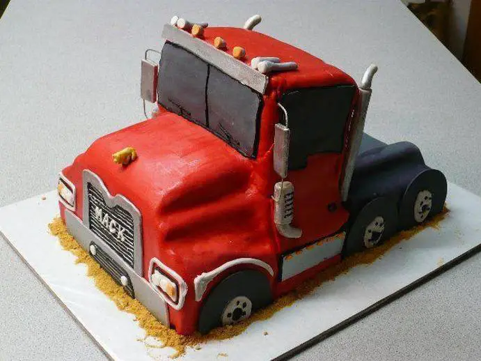 mack truck birthday cake