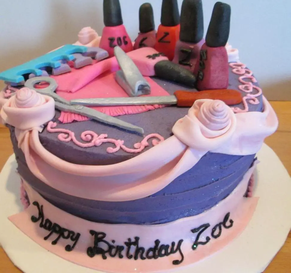 manicure birthday cake