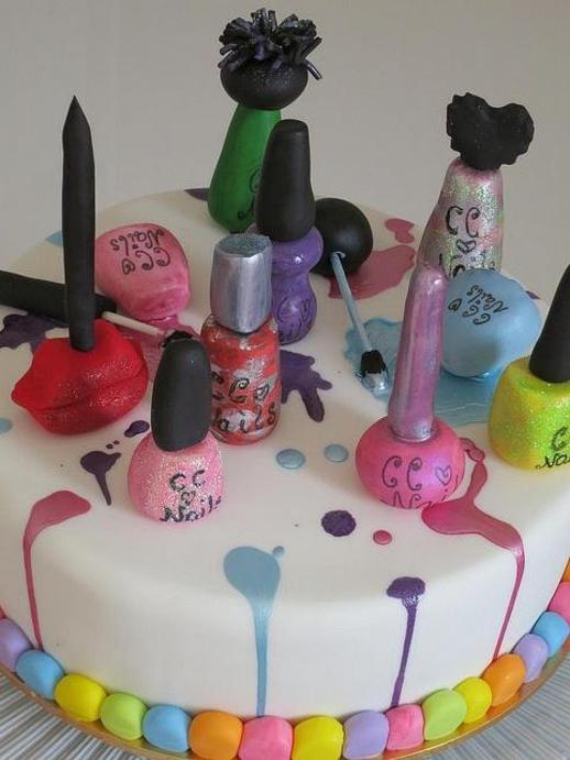 manicure birthday cake