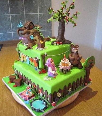 masha and the bear birthday cake