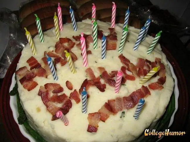 mashed potato birthday cake