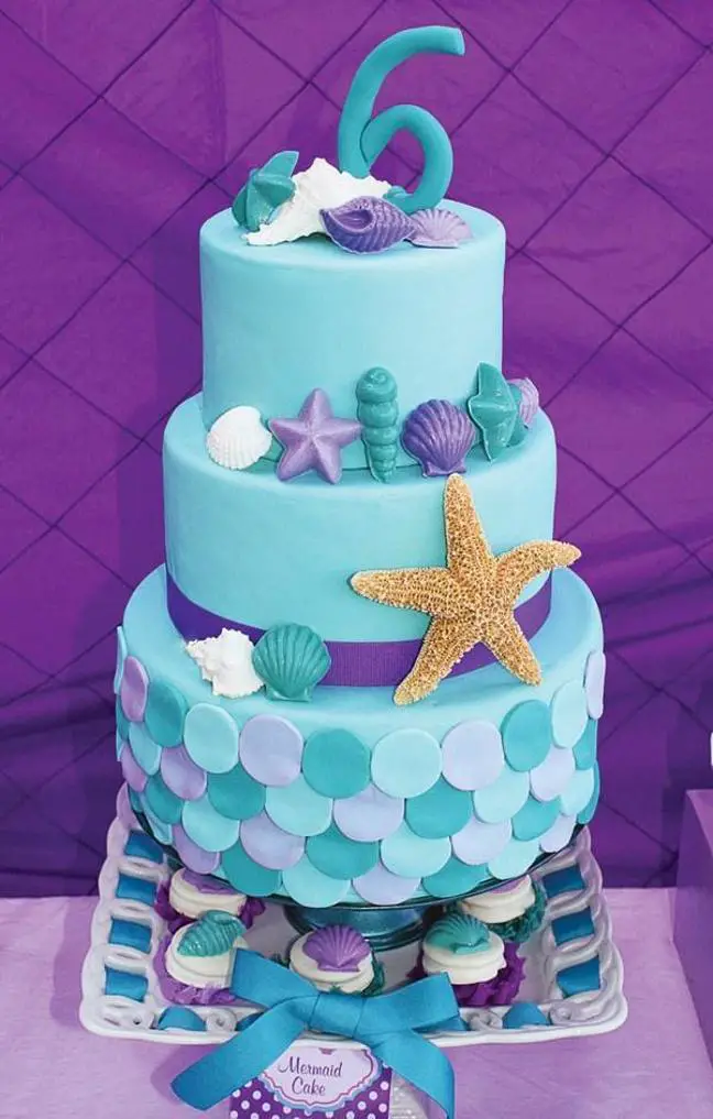 mermaid themed birthday cakes