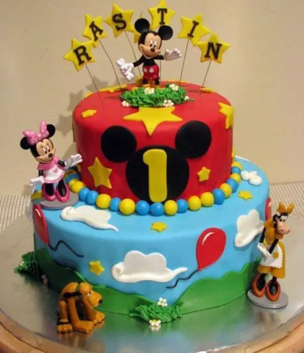 Mickey mouse 2 tier birthday cake