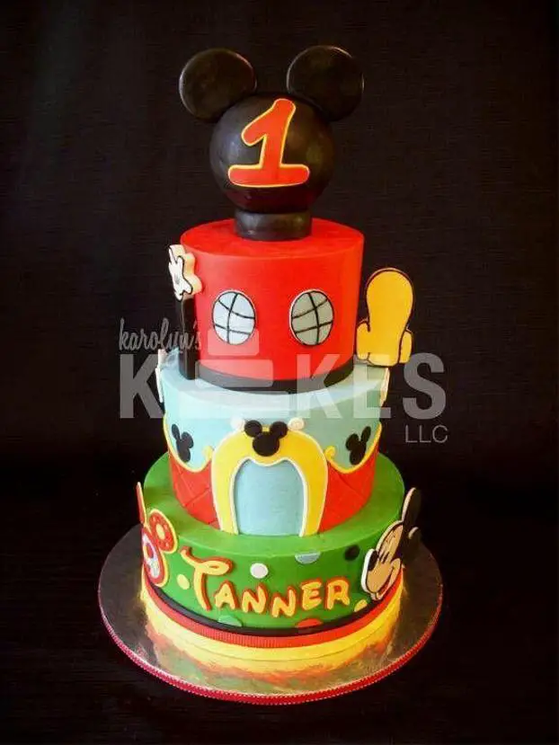 mickey mouse 3 tier birthday cake
