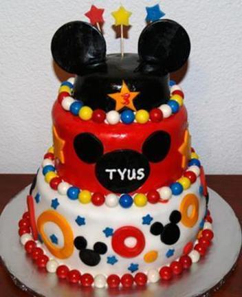 mickey mouse tiered birthday cake